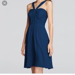 David's Bridal Y-Neck Mini Dress Size 6